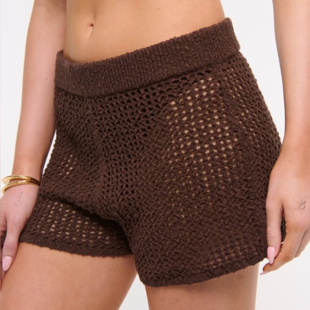 🫎 Abercrombie Crochet Mid Rise Shorts Small 100% Cotton NWT - Picture 7 of 9